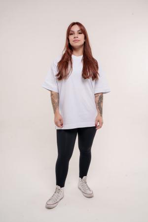 Camiseta Heavy Oversized - Branco (Liso) 100% Algodão de fio 20.1 penteado.     