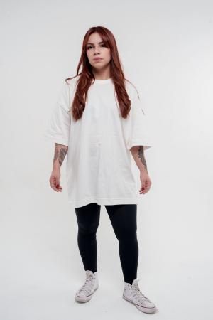 Camiseta Heavy Oversized - Off White (Liso) 100% Algodão de fio 20.1 penteado.     