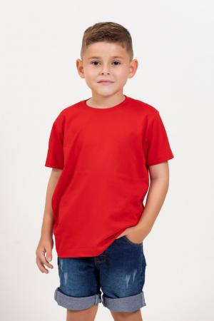 Camiseta Infantil - Vermelho (Liso) 100% ALGODÃO FIO 30.1 PENTEADO     