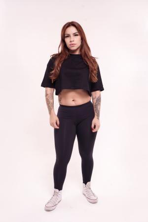 Cropped Streetwear 30.1 - Preto (Liso) 100% Algodão de fio 30.1 penteado.     