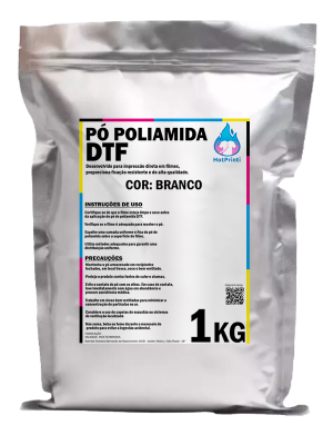 Pó De Poliamida P/ DTF - TPU - 1 Kg (Branco) 80 a 200 microns     