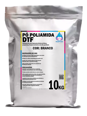 Pó De Poliamida P/ DTF - TPU - 10 Kg (Branco) 80 a 200 microns     